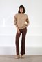Women's Beige 100% Cashmere Crew Neck Soft Textured Knitwear Sweater Stylish - 7