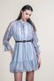 Women's Summer Gray Melange Tulle Chiffon Belted Dress Stylish Daily Comfortable 50383 - 3