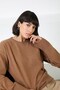 Women's Tan 100% Cashmere Crew Neck Soft Textured Knitwear Sweater Stylish - 3