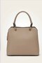 Women's Beige Hand and Shoulder Bag - Stylish Design with Gold Clover Detail - 2