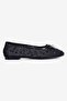 Women's Mesh Ballerina Shoes with Stone Bow Selya Black - 2