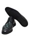 Black and Green Lace-Up Genuine Leather Men's Shoes - 3