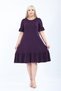 Plus Size Knee Length Sleeves and Skirt Ruffle Detailed Stylish Pocketed Viscose Combed Cotton Dress - 6