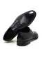 Black Color Lace-Up Genuine Leather Men's Shoes - 2