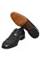 Black Color Laceless Genuine Leather Leather Sole Men's Shoes - 3