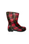 Women's Red-Black Patterned Short Garden Rain Boots Emek036-97 - 5