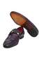 Black and Purple Color Laceless Genuine Leather Leather Sole Men's Shoes - 3