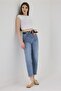 Women's Blue Mom Jean Pants – High Waist Lycra Stretch Comfortable Fit Denim