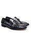Gray Color Laceless Genuine Leather Leather Sole Men's Shoes