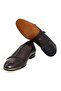 Brown Laceless Genuine Leather Men's Shoes - 3