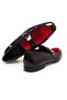 Burgundy Laceless Genuine Leather Velvet Men's Shoes - 2