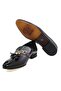 Gray Color with Effects, Laceless Genuine Leather Men's Shoes - 3