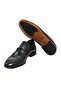 Black Color Laceless Genuine Leather Men's Shoes - 3
