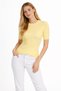 Short Sleeve Soft Textured Biscuit Collar Knitwear Double T-Shirt - 6