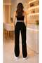 Cocu Black Lycra High Waist Palazzo Jean Trousers - 3