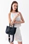 Çeri Charmlı Medium Size Soft Leather Look Large Volume Navy Blue Women's Shoulder Bag Pbu1107 - 5