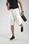 Pique Fabric Shorts with Elastic Waist Pockets - 2