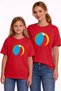 Mother Daughter Combination Oversize T-Shirt Twin T-Shirt Blue Top Printed (Single Price)