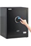 Biometric Fingerprint Safe Box with Digital Keypad and Key Lock RB45AG-B (18kg, 45x35x30cm) Black
