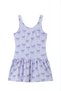 Lilac Patterned Children's Swimsuit with Fır Fır Detail Skirt and Short Tights - 2