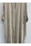 Women's Beige Italian Skirt with Button Slit, Long Oversized Linen Kaftan, Sizes 38 - 46 - 2