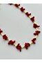 Gold Tube and Coral Bead Necklace - 2