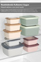 10-Piece Square Striped Microwave Lid Storage Container - Microwave Safe Organizer Food Container Green - 4