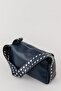 Nova Soft Leather Look Staple Detailed Navy Blue Women's Baguette Hand and Shoulder Bag - 7