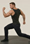 Premium Series Men's Thermal Sauna Undershirt Waist Chest Belly Slim Fit Sports Fitness Sweat Undershirt Thick Strap Fat Burning Slimming Sports and Daily Use Black |   Standard Size - 4