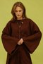 Women's Stone-Embellished Muslin Fabric Bat Sleeve Blouse with Tie-Up Pants Set Brown - 4
