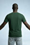 Men's Crew Neck Short Sleeve Dark Green T-Shirt - 3
