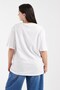 Women's Double Oversize T-Shirt Botanical Dream Printed White – Crew Neck, Comfortable Fit, 100% Cotton - 4