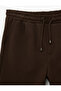Cotton Pocketed Double-Legged Pleated Bermuda Shorts with Lace-Up Waist - 3