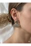 Two Color Mirrored Leaf Form Steel Earrings - 2