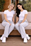 Double Set Premium Women's 2 Thread Comfortable Fit Pocketed 2-Piece Sweatpants - 5