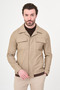 Straight Slim Fit Shirt Collar Hidden Button Men's Coat Mink - 39667.26Y