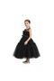 D' Daniela - Toddler Girls Bow Front Ruffle Hem Mesh Gown Dress Black - 3