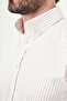 Striped Slim Fit Stand Collar Men's Shirt Beige - 27148.26Y - 2