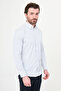 Striped Slim Fit Stand Collar Men's Shirt Navy Blue - 27148.26Y - 3