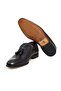 Black Color Laceless Genuine Leather Leather Sole Men's Shoes - 3