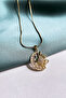 Steel Necklace with Moon and Sun Figures