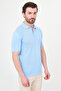 Patterned Slim Fit Polo Collar Men's Knitwear T-Shirt Blue - 11586.26Y - 3