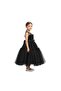 D' Daniela - Toddler Girls Bow Front Ruffle Hem Mesh Gown Dress Black - 2