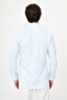 Striped Slim Fit Stand Collar Men's Shirt Blue - 27148.26Y - 4