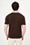 Plain Slim Fit Polo Collar Buttoned Short Sleeve Men's Knitwear T-Shirt Brown - 11248.26Y - 4