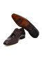 Red Brown Laceless Genuine Leather Leather Sole Men's Shoes - 3