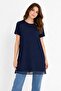 Women's Half Sleeve Front Chiffon Tulle Detailed Tunic Undergarment