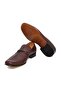 Brown Laceless Genuine Leather Men's Shoes - 3