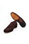 Brown Laceless Genuine Leather Suede Men's Shoes - 3