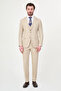 Plaid Slim Fit Mono Collar Men's Suit Beige - 45472.26Y - 3